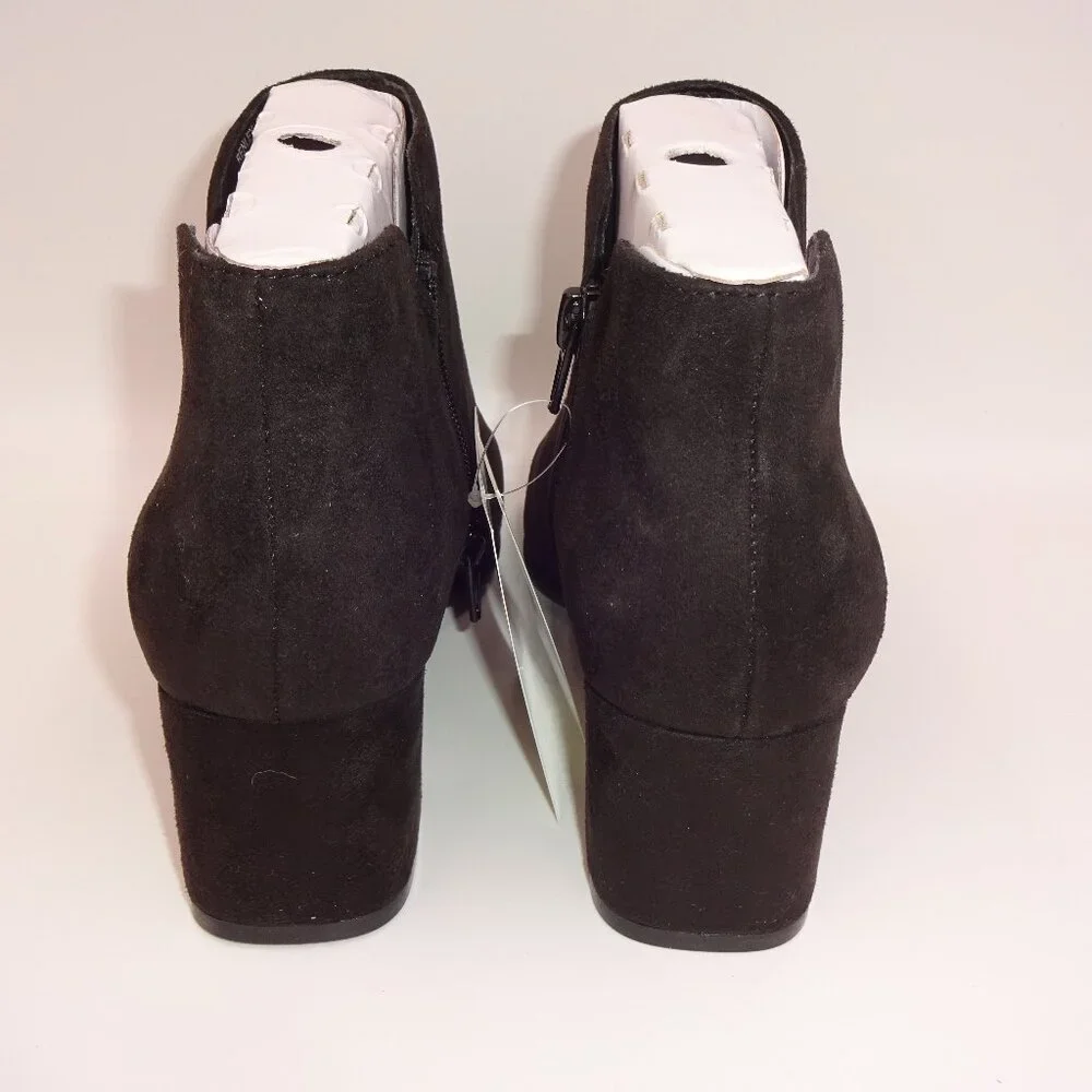 NIB New Womens Kim Rogers Black Faux Suede Renley Ankle Boots Booties Size 6 6M - Picture 2 of 13